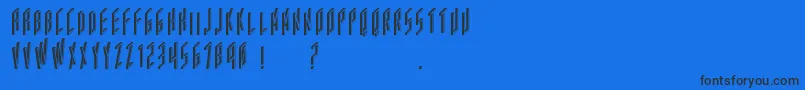Czcionka Acframed – czarne czcionki na niebieskim tle