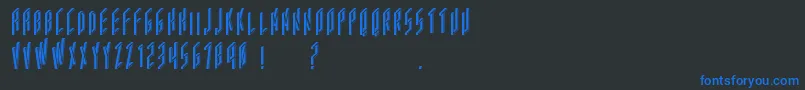 Acframed-fontti – siniset fontit mustalla taustalla