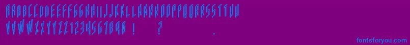 Acframed-fontti – siniset fontit violetilla taustalla