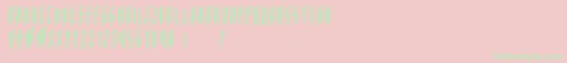 Acframed-Schriftart – Grüne Schriften auf rosa Hintergrund