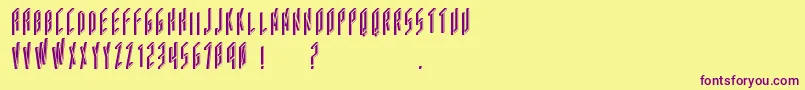 Acframed Font – Purple Fonts on Yellow Background