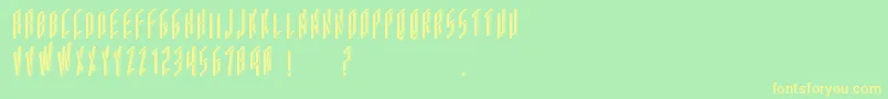 Acframed-fontti – keltaiset fontit vihreällä taustalla