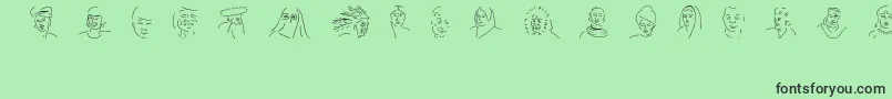 FacesOfTheCentury Font – Black Fonts on Green Background