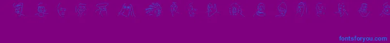 FacesOfTheCentury Font – Blue Fonts on Purple Background