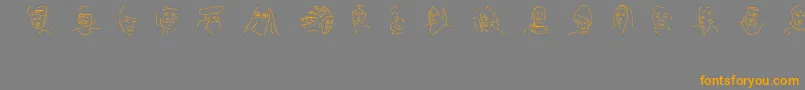 フォントFacesOfTheCentury – オレンジの文字は灰色の背景にあります。