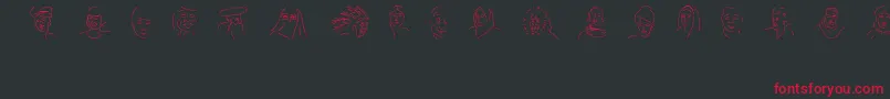 FacesOfTheCentury Font – Red Fonts on Black Background