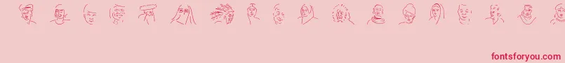 FacesOfTheCentury Font – Red Fonts on Pink Background