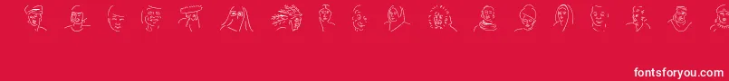 FacesOfTheCentury Font – White Fonts on Red Background