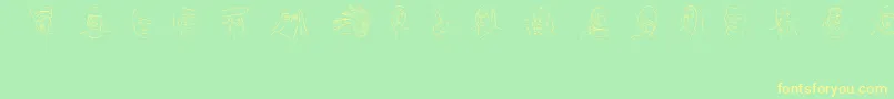 FacesOfTheCentury Font – Yellow Fonts on Green Background