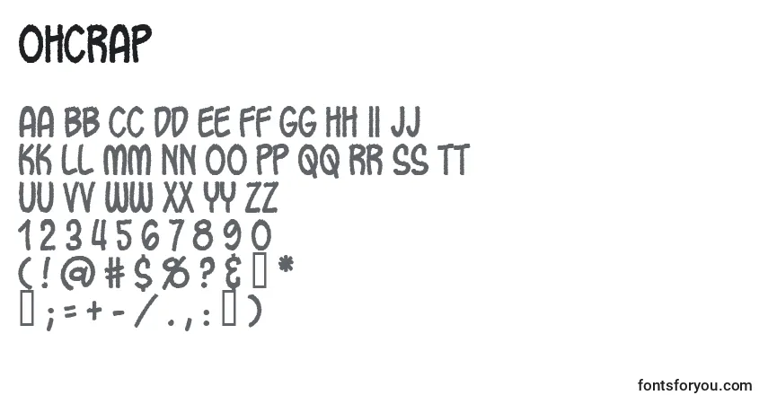 A fonte Ohcrap – alfabeto, números, caracteres especiais