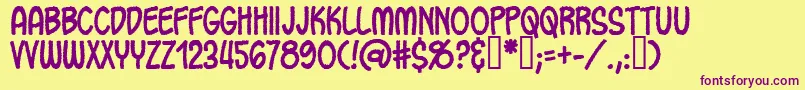 Ohcrap Font – Purple Fonts on Yellow Background