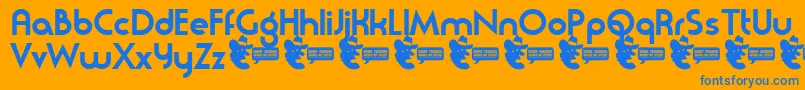 Moderna Font – Blue Fonts on Orange Background
