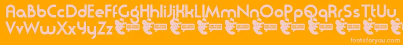 Moderna-Schriftart – Rosa Schriften auf orangefarbenem Hintergrund
