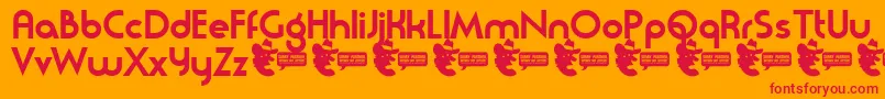 Moderna Font – Red Fonts on Orange Background