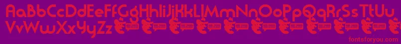 フォントModerna – 紫の背景に赤い文字