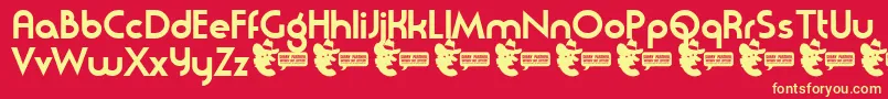 Moderna Font – Yellow Fonts on Red Background