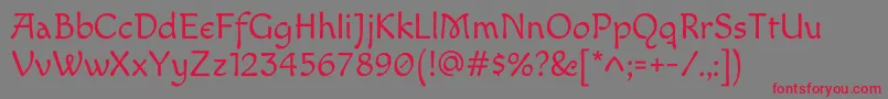 MacondoRegular Font – Red Fonts on Gray Background