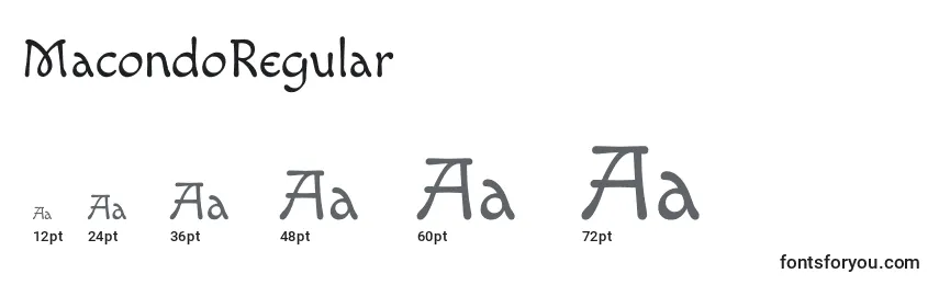 MacondoRegular Font Sizes
