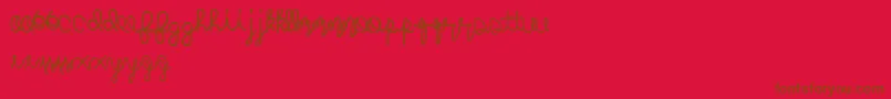 Mightyroping Font – Brown Fonts on Red Background
