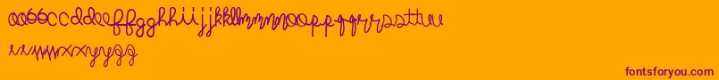 Mightyroping Font – Purple Fonts on Orange Background