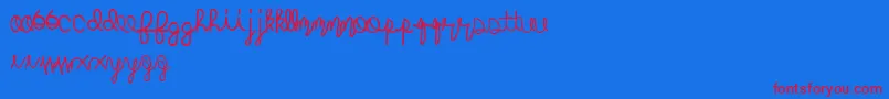 Mightyroping Font – Red Fonts on Blue Background