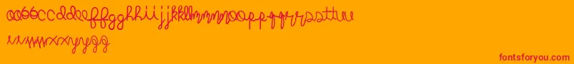 フォントMightyroping – オレンジの背景に赤い文字