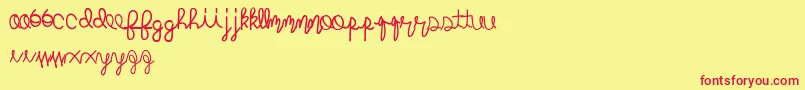 Mightyroping Font – Red Fonts on Yellow Background