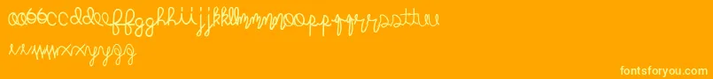 Mightyroping Font – Yellow Fonts on Orange Background