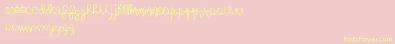 Mightyroping-Schriftart – Gelbe Schriften auf rosa Hintergrund