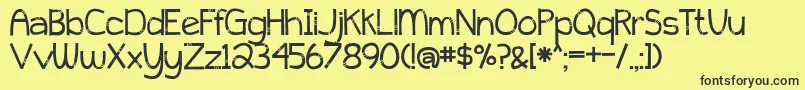 PeytonJenniferDecorated Font – Black Fonts on Yellow Background