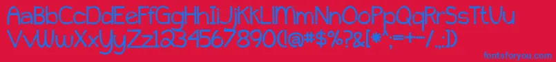 PeytonJenniferDecorated Font – Blue Fonts on Red Background