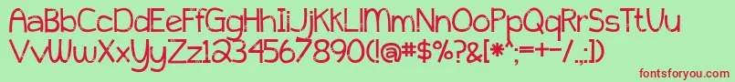 PeytonJenniferDecorated Font – Red Fonts on Green Background