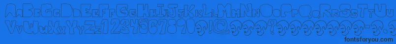 OpnMalatashitoNaked Font – Black Fonts on Blue Background