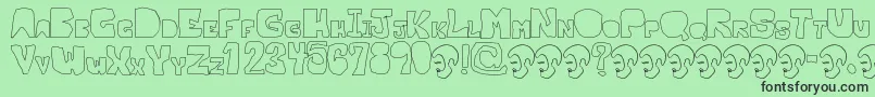 OpnMalatashitoNaked Font – Black Fonts on Green Background
