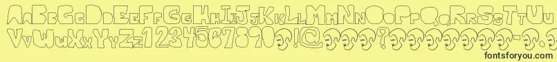 OpnMalatashitoNaked Font – Black Fonts on Yellow Background