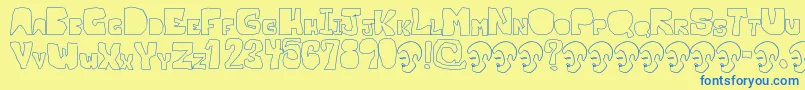 OpnMalatashitoNaked Font – Blue Fonts on Yellow Background