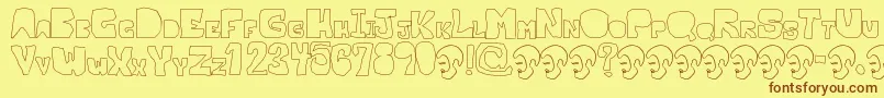 OpnMalatashitoNaked Font – Brown Fonts on Yellow Background