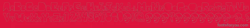 OpnMalatashitoNaked Font – Gray Fonts on Red Background