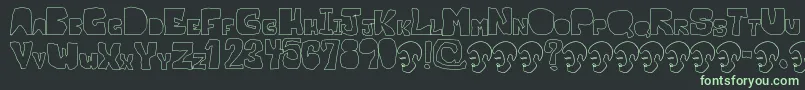 OpnMalatashitoNaked-fontti – vihreät fontit mustalla taustalla