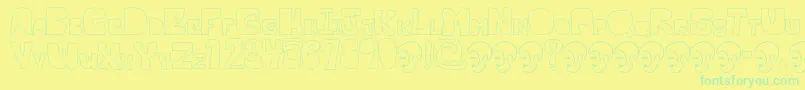 OpnMalatashitoNaked Font – Green Fonts on Yellow Background