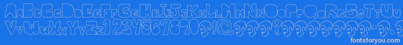 OpnMalatashitoNaked Font – Pink Fonts on Blue Background