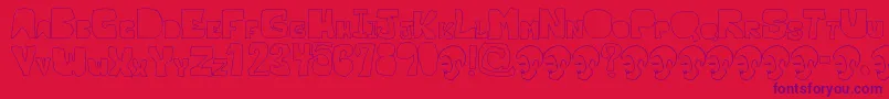 OpnMalatashitoNaked Font – Purple Fonts on Red Background