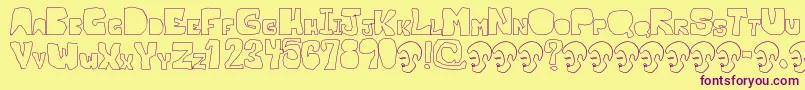 OpnMalatashitoNaked Font – Purple Fonts on Yellow Background