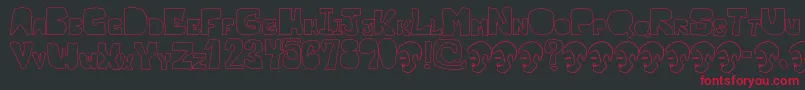 フォントOpnMalatashitoNaked – 黒い背景に赤い文字