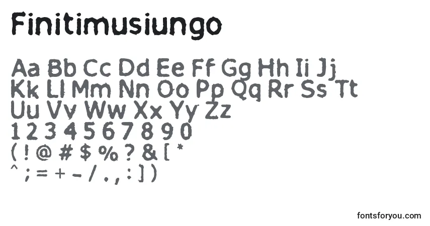 A fonte Finitimusiungo – alfabeto, números, caracteres especiais