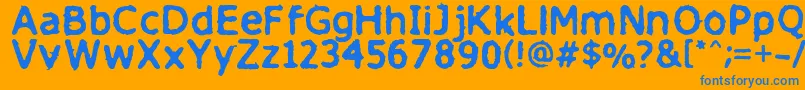 フォントFinitimusiungo – オレンジの背景に青い文字