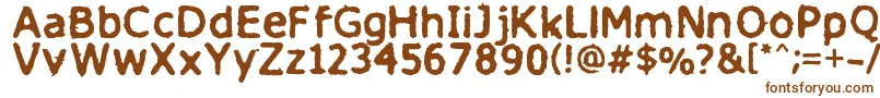 Finitimusiungo-Schriftart – Braune Schriften auf weißem Hintergrund