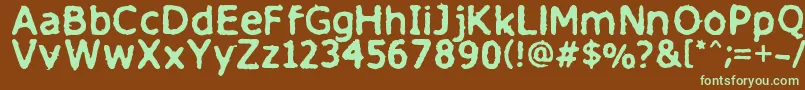 Шрифт Finitimusiungo – зелёные шрифты на коричневом фоне