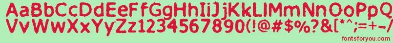 Finitimusiungo Font – Red Fonts on Green Background