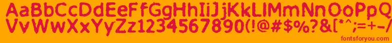 Шрифт Finitimusiungo – красные шрифты на оранжевом фоне